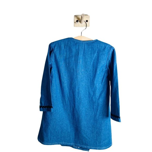 NWT Fish & Grits Denim Designer Girls Boutique Wrap Dress Size 4 - Picture 2 of 7